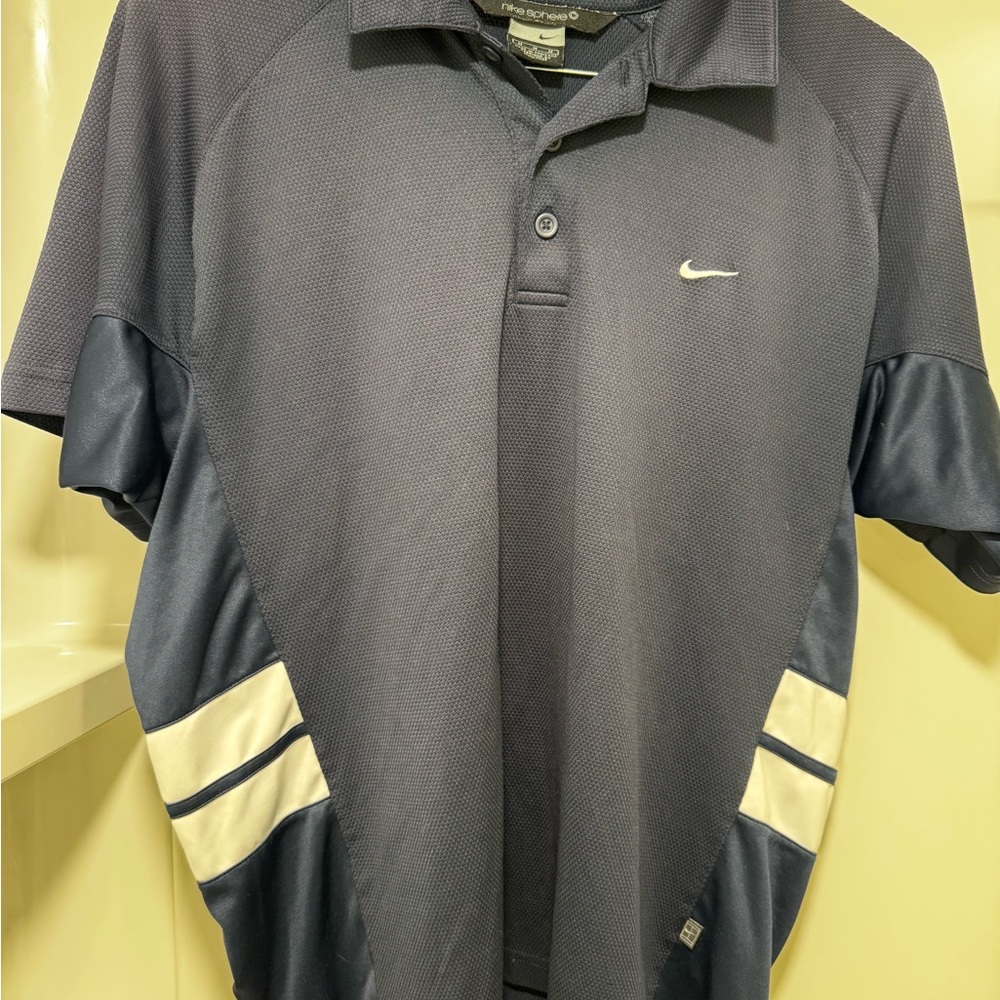 Nike Blue Polo Shirt Performance Athletic Wear